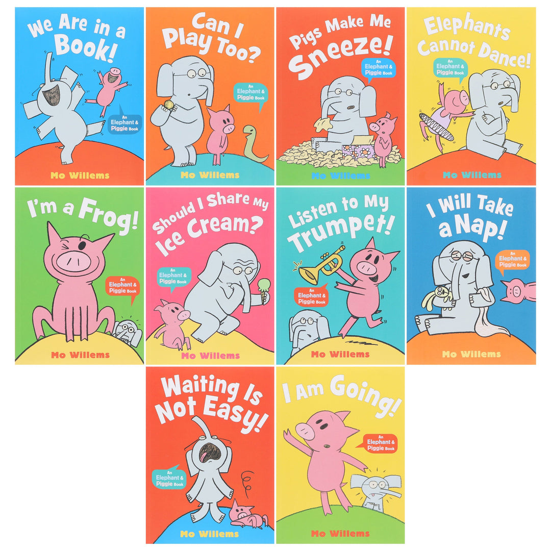Elephant & Piggie, Best Friends For Ever! Series by Mo Willems: 10 Picture Books Collection Box Set - Ages 4-8 - Paperback