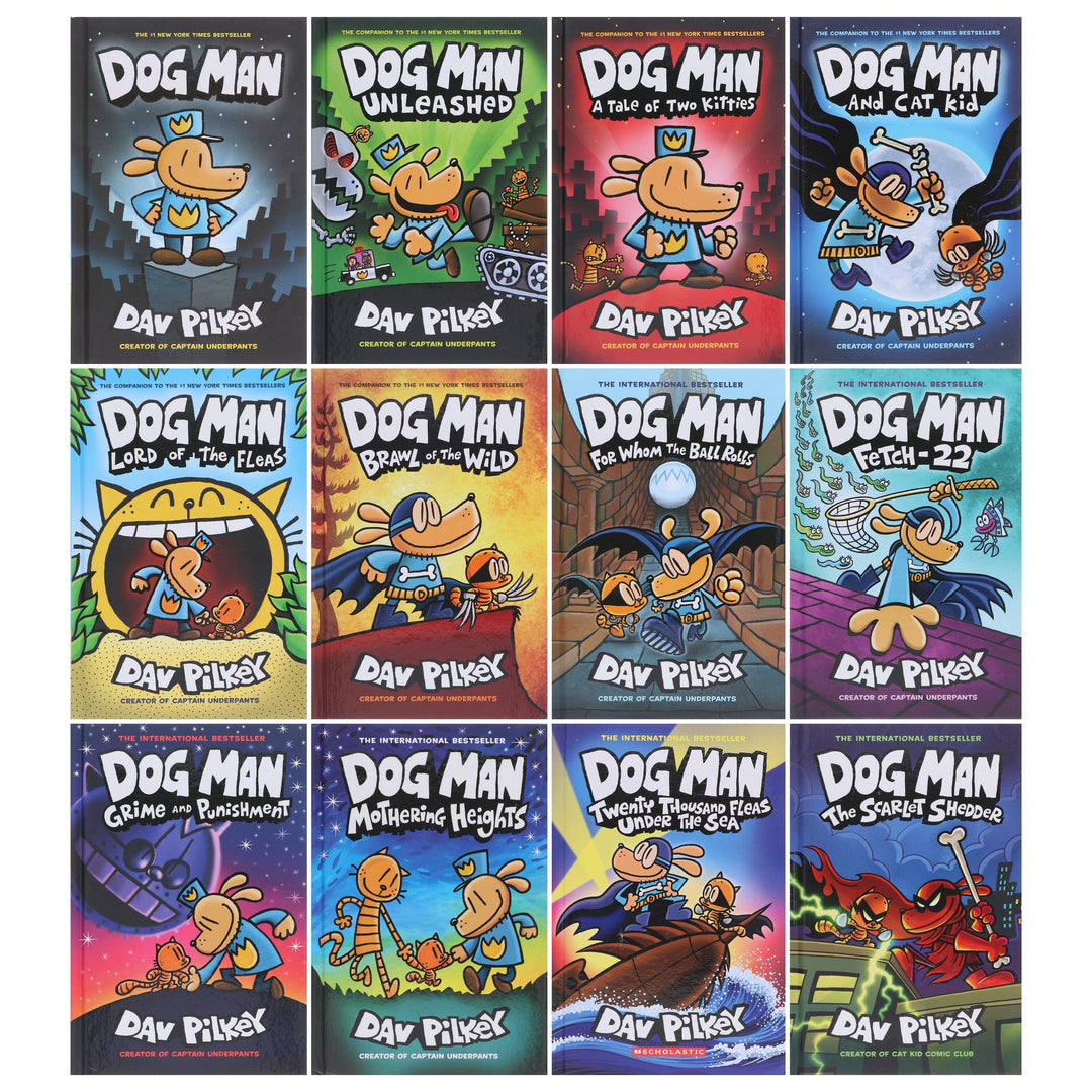Dog Man by Dav Pilkey: Books 1-12 Collection Set - Ages 6-12 - Hardback