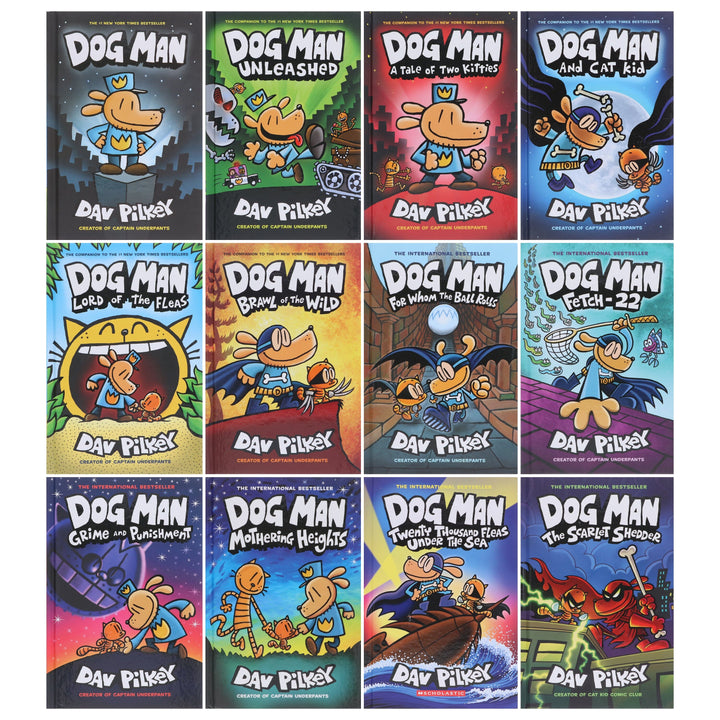 Dog Man by Dav Pilkey: Books 1-12 Collection Set - Ages 6-12 - Hardback