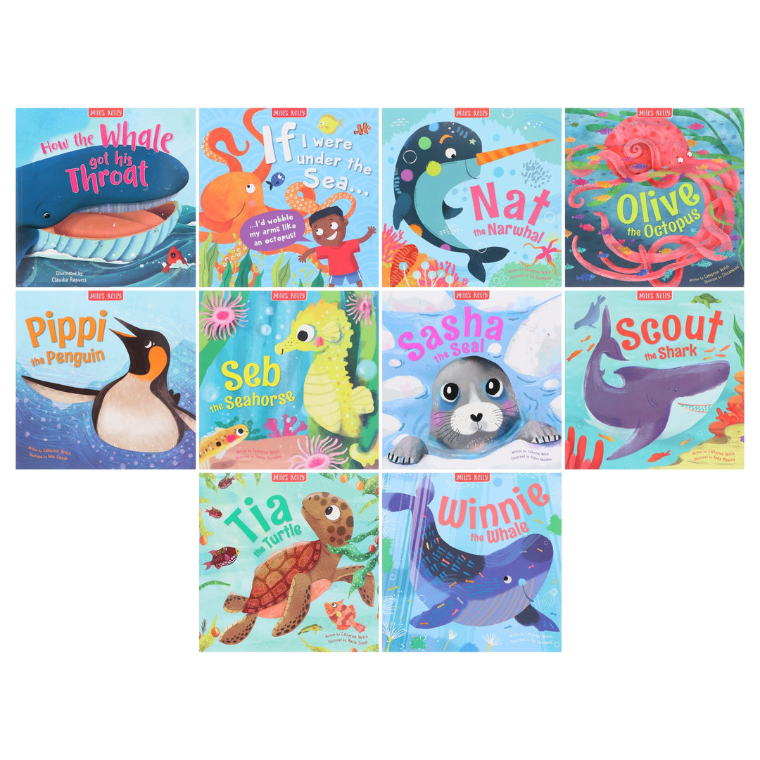 Stories From the Sea: 10 Tales of Wild Animals Beneath the Waves illustrated 10 Books Collection Set - Ages 3+ - Paperback