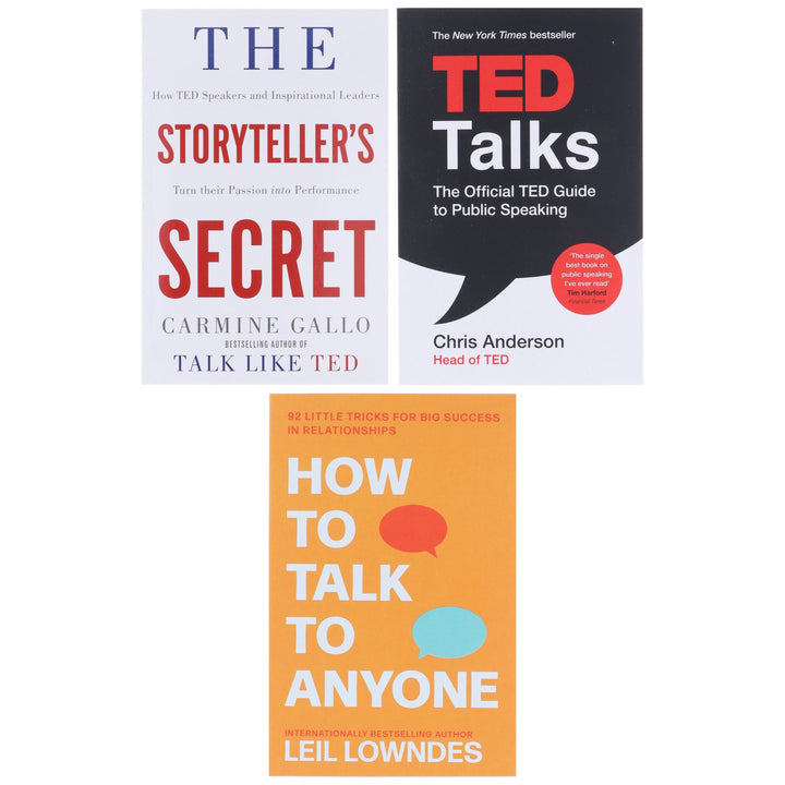 How to Talk to Anyone, TED Talks & The Storyteller's Secret 3 Books Collection Set - Non Fiction - Paperback