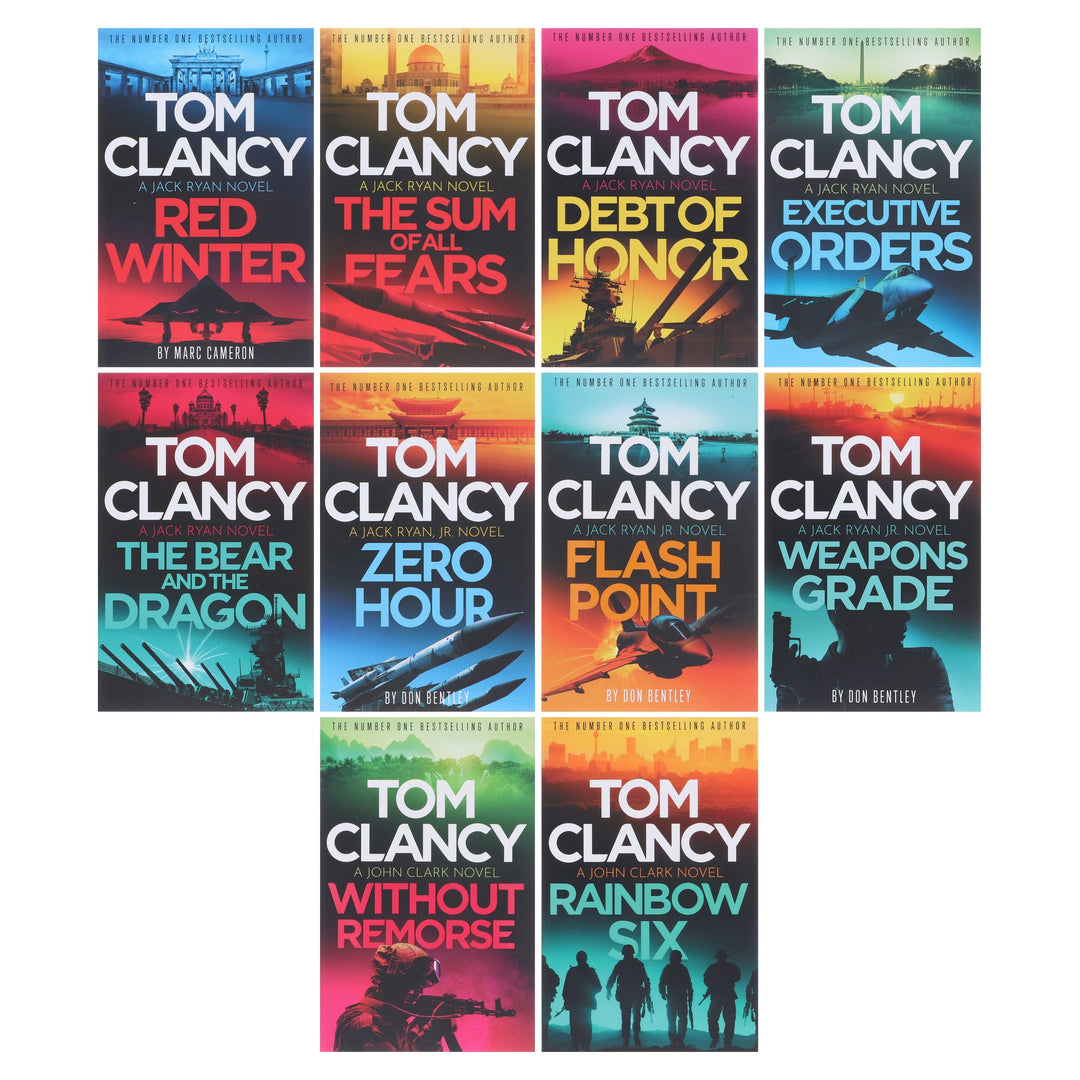 A Jack Ryan, JR & John Clark Novels by Tom Clancy 10 Books Collection Set - Fiction - Paperback