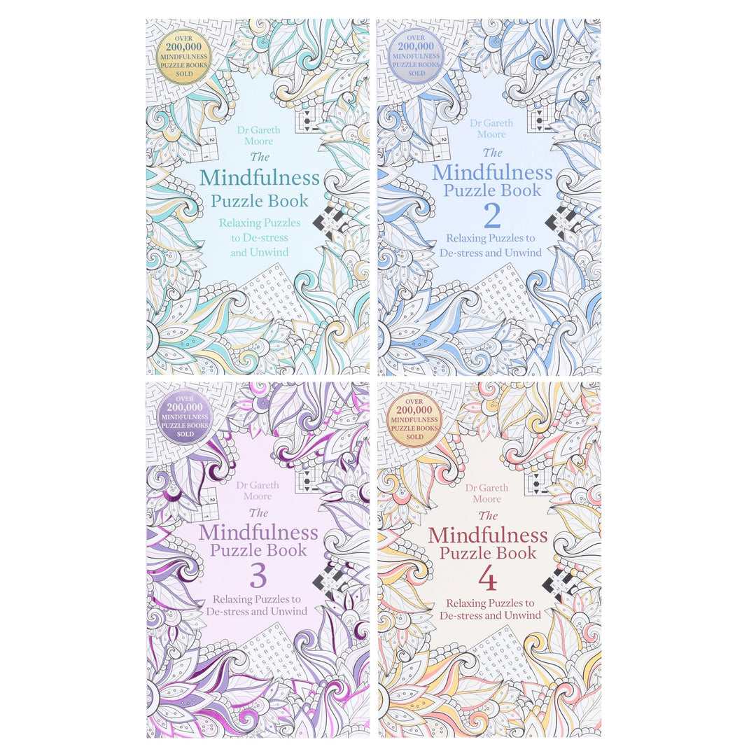 Mindfulness Puzzle Books by Dr Gareth Moore 4 Books Collection Set - Non Fiction - Paperback