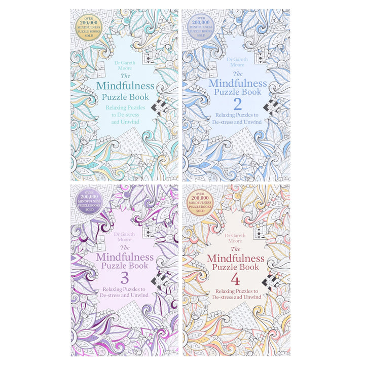 Mindfulness Puzzle Books by Dr Gareth Moore 4 Books Collection Set - Non Fiction - Paperback