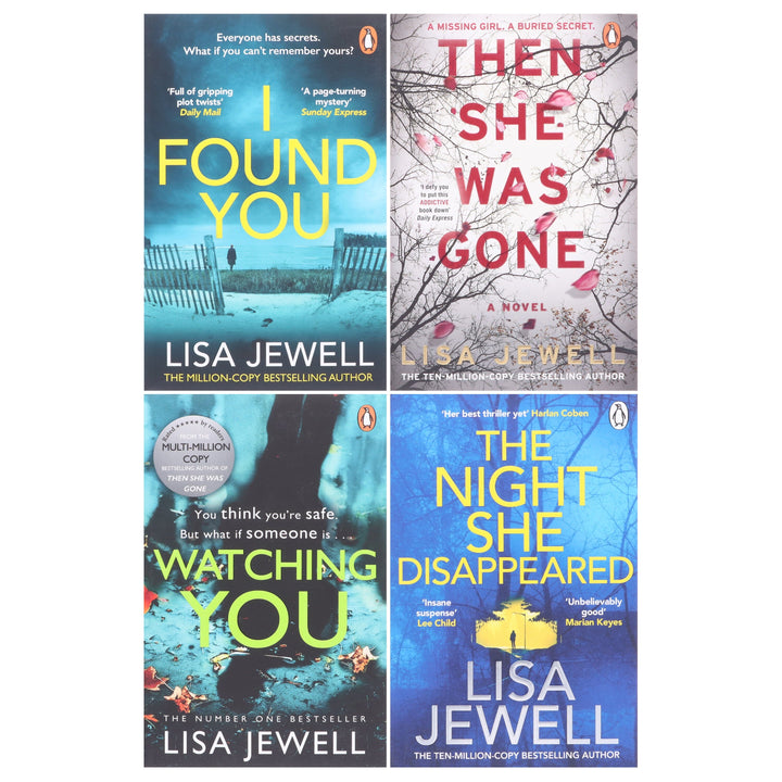 Lisa Jewell's Then She Was Gone, The Night She Disappeared, Watching You & I Found You: 4 Books Collection Set - Fiction - Paperback