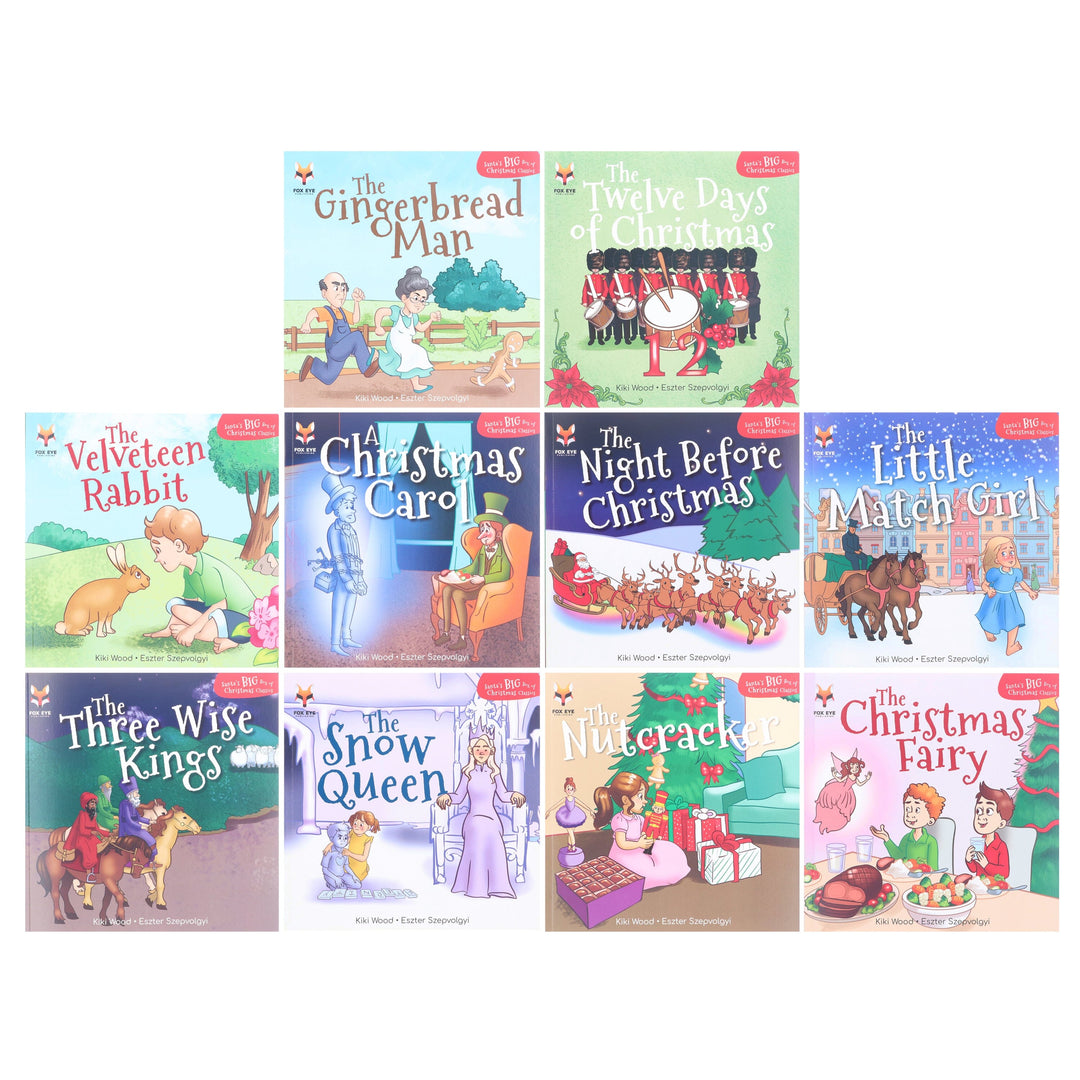 Santa's Big Box of Christmas Classics: 10 Books Children's Collection Set By Kiki Wood - Ages 5-9 - Paperback