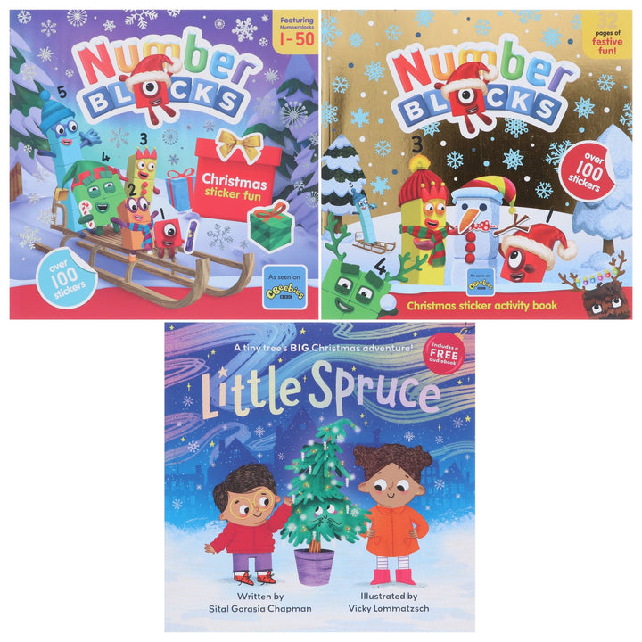 Numberblocks & Little Spruce Christmas Adventure Collection 3 Books Set - Ages 0-5 - Paperback