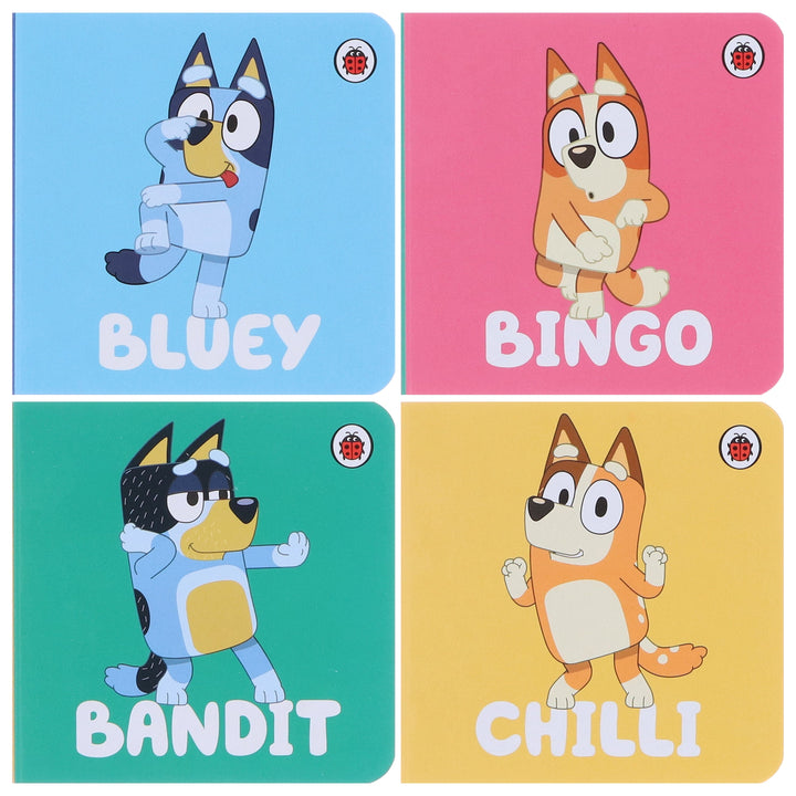 Bluey 4 Books (Bluey, Bingo, Bandit & Chilli) Collection Set - Ages 0-3 - Board Book