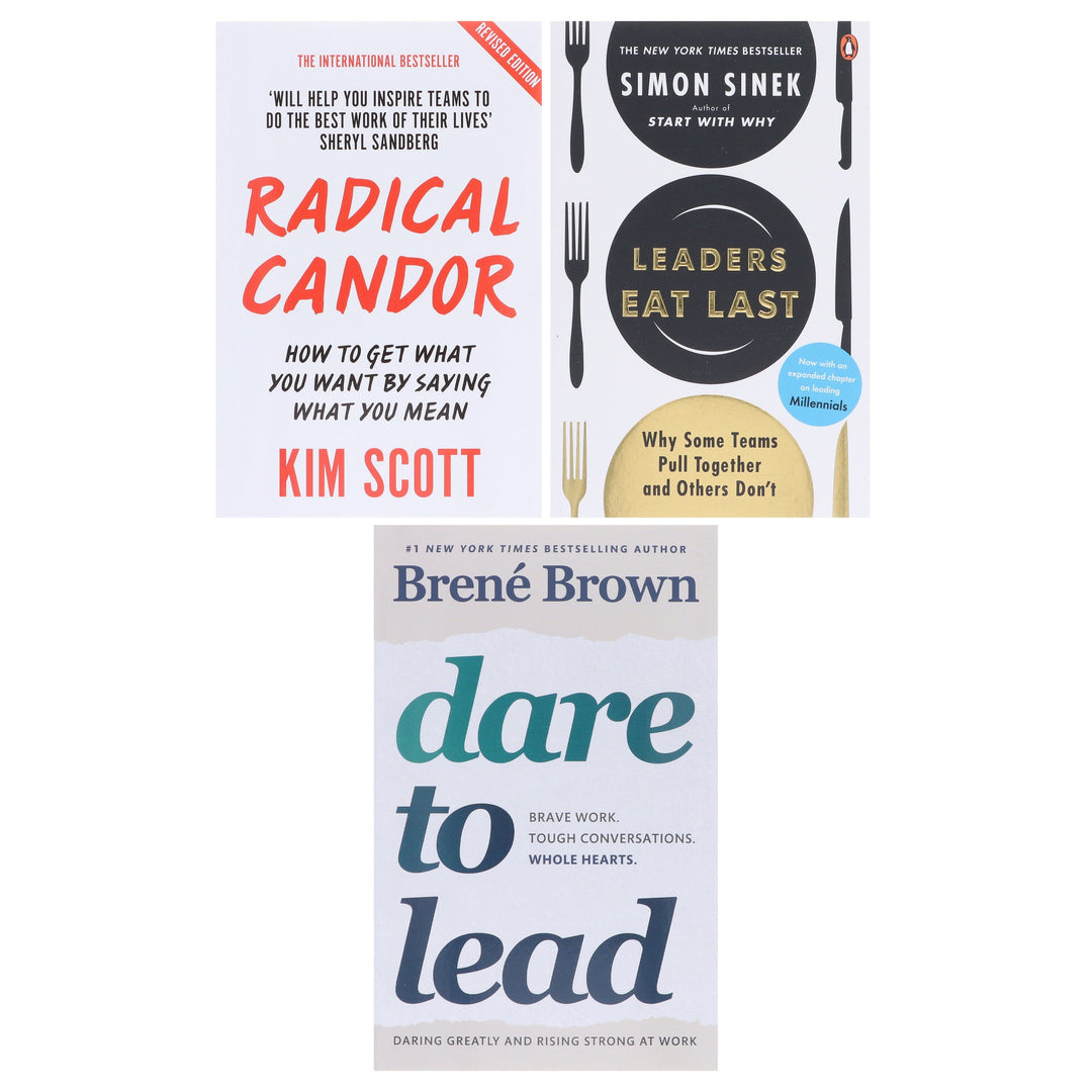 Dare to Lead, Radical Candor & Leaders Eat Last 3 Books Collection Set - Non Fiction - Paperback