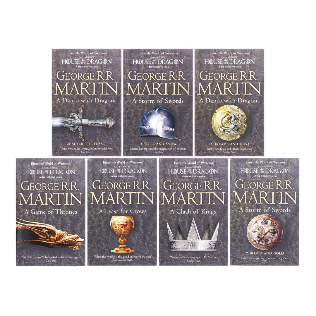 Game of Thrones by George RR Martin - A Song of Ice and Fire 7 Books Box Set (Poster Map Included) - Fiction - Paperback