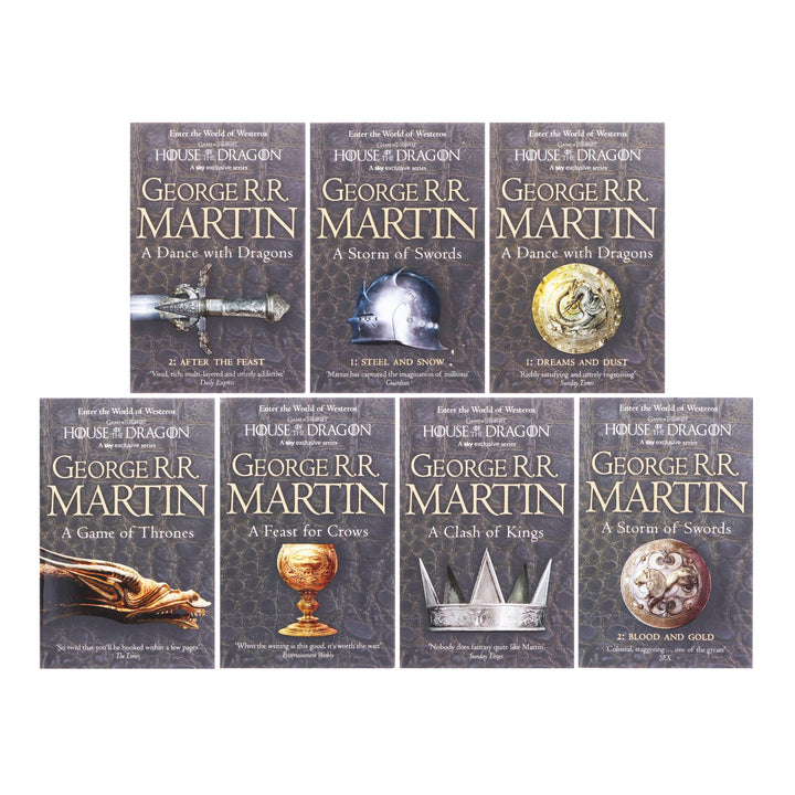 Game of Thrones by George RR Martin - A Song of Ice and Fire 7 Books Box Set (Poster Map Included) - Fiction - Paperback