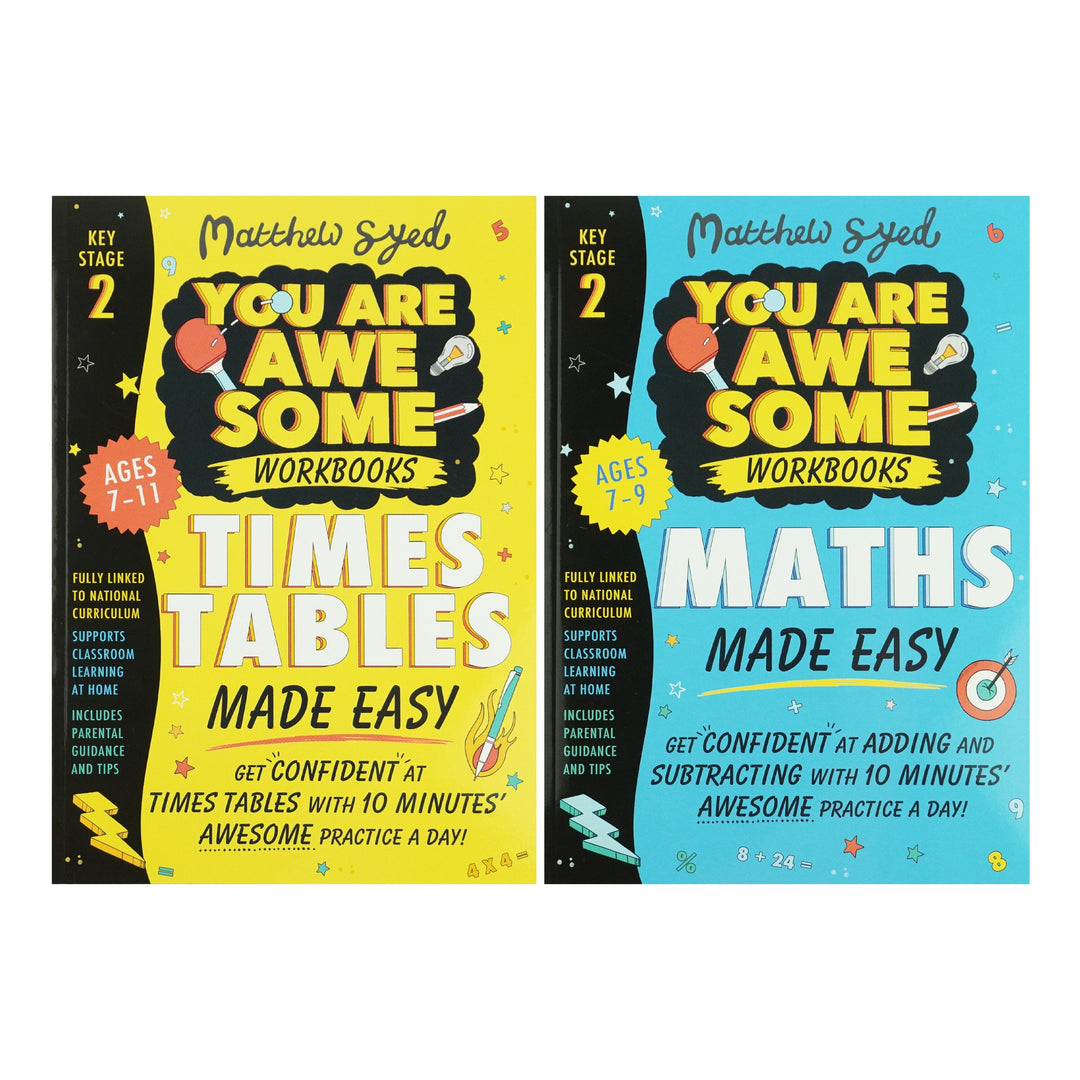 You Are Awesome Workbooks Times Tables & Maths Made Easy by Matthew Syed 2 Books Collection Set - Ages 7-11 - Paperback 7-9 Hachette Children's Group