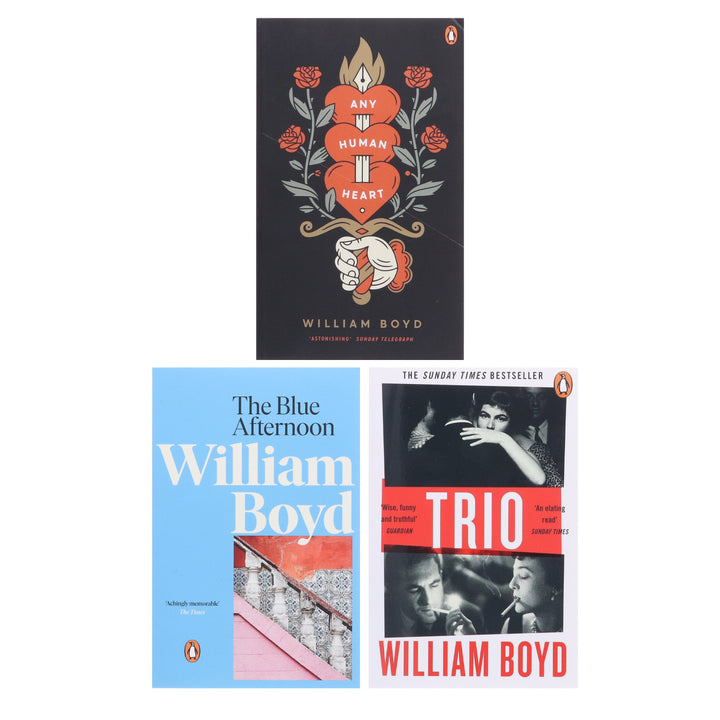 Any Human Heart, The Blue Afternoon & Trio: By William Boyd 3 Books Collection Set - Fiction - Paperback