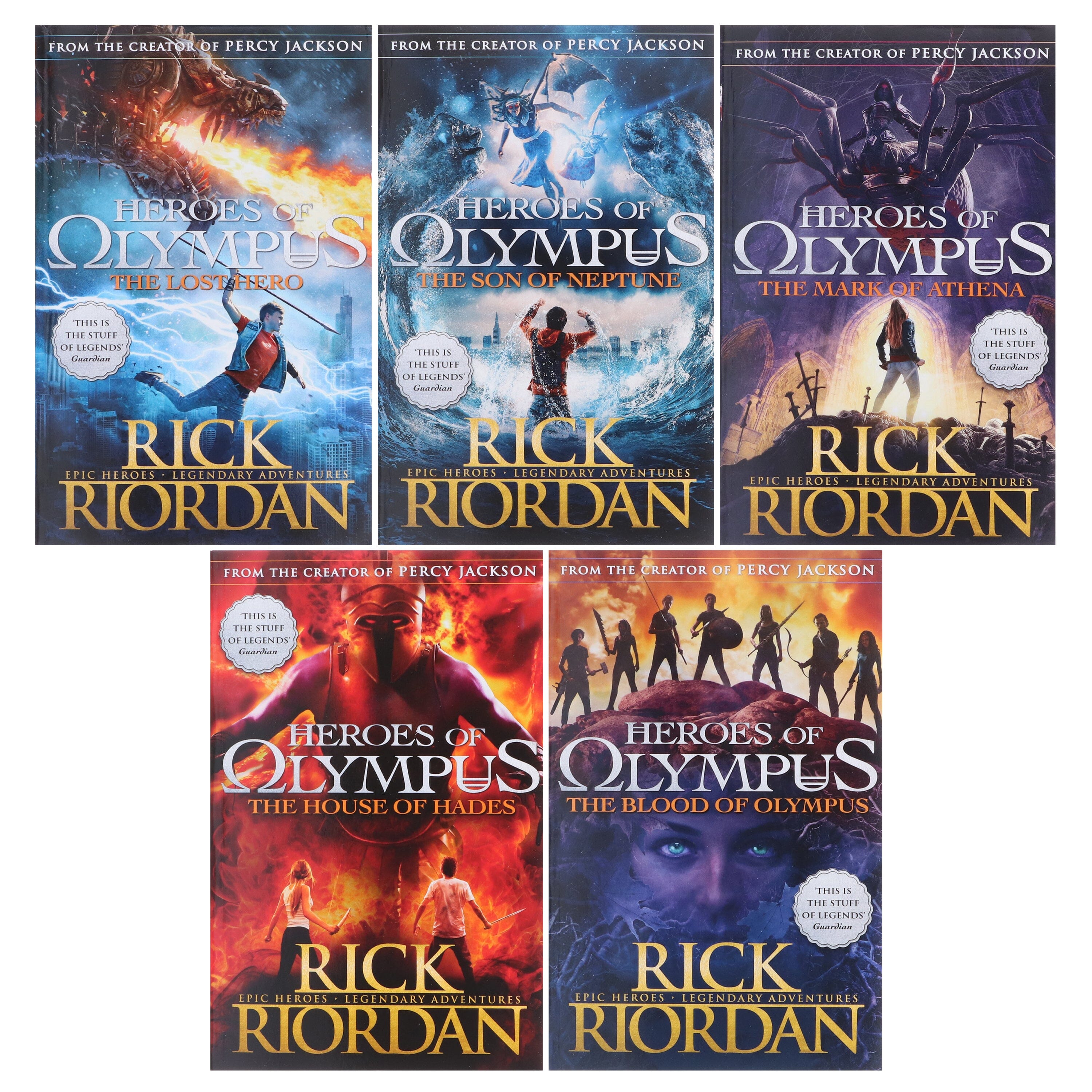 Heroes of Olympus By Rick Riordan Complete Collection 5 Books Set