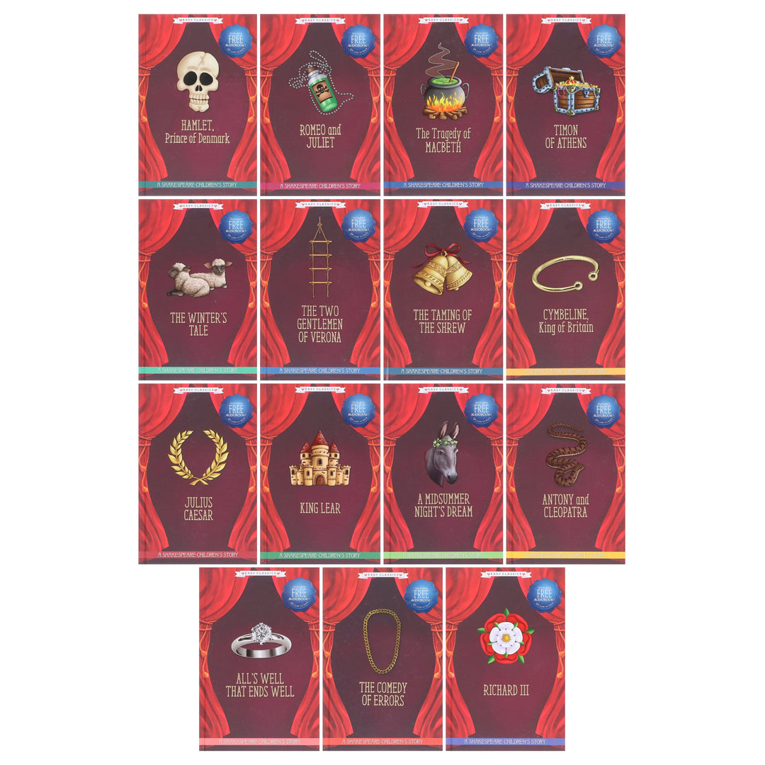 A Shakespeare Easy Classics Children's Stories 15 Books Collection Set With Free Audiobook! - Ages 7+ - Hardback