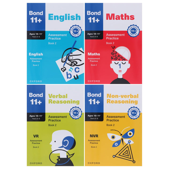 Bond 11+ Assessment Practice Papers for Year 5-6 (Book 2) 4 Books Set - Ages 10-11+ - Paperback