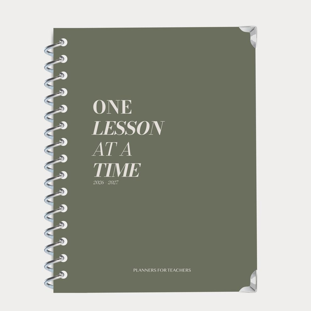 One Lesson At A Time 2026-2027 Teacher Planner - Olive Edition - Spiral Bound Hardback