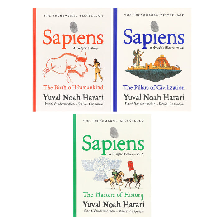 Sapiens: A Graphic History Collection by Yuval Noah Harari 3 Books Set - Non Fiction - Hardback