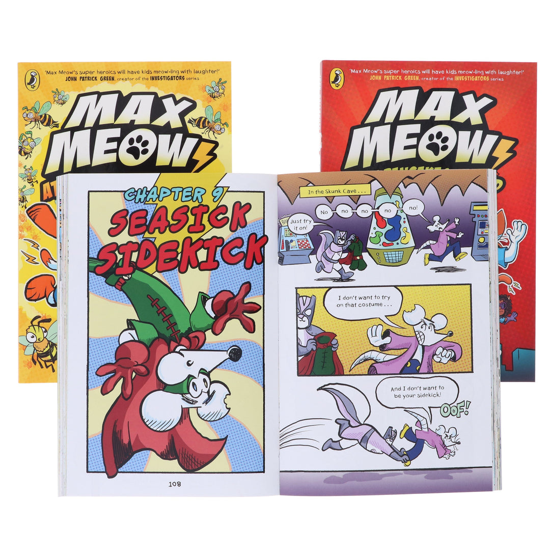 Max Meow Series (Book 4-6) by John Gallagher 3 Graphic Novels Collection Set - Ages 5-10 - Paperback
