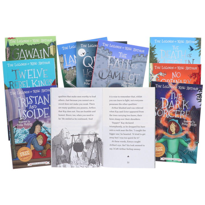 The Legends Of King Arthur Easy Classic 10 Books Box Set By Tracey Mayhew - Ages 7-9 - Paperback