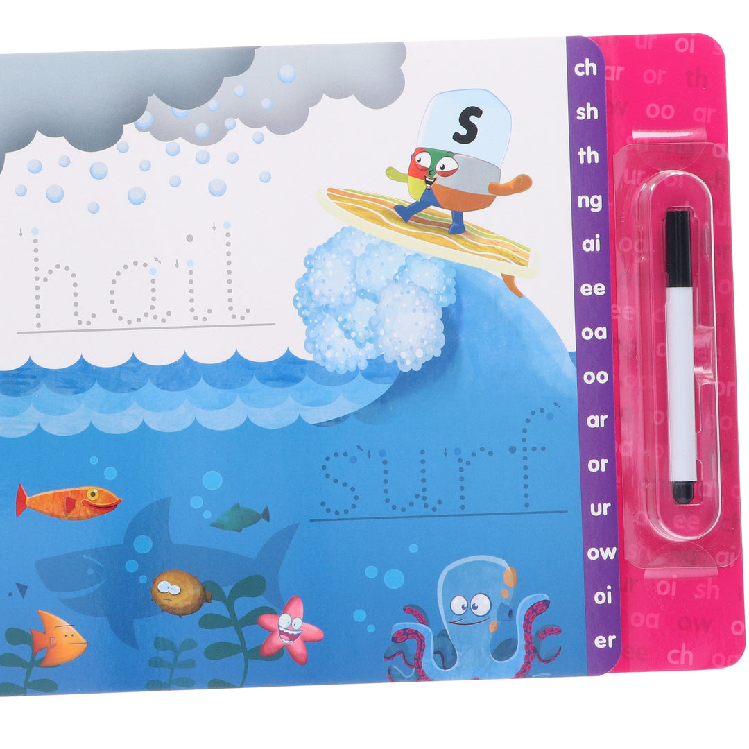 Numberblocks And Alphablocks Wipe Clean 4 Books & Numberblocks Red Backpack - Ages 1-7 - Board Book