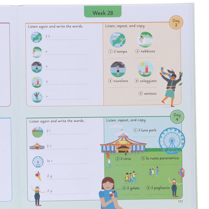 Italian for Everyone Junior 5 Words a Day: Learn and Practise 1,000 Italian Words - Ages 5-9 - Flexibound
