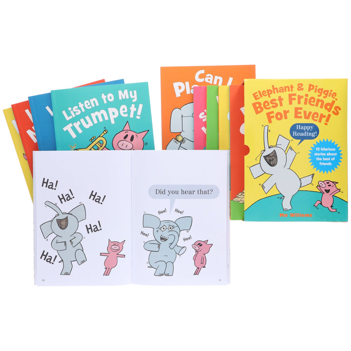 Elephant & Piggie, Best Friends For Ever! Series by Mo Willems: 10 Picture Books Collection Box Set - Ages 4-8 - Paperback