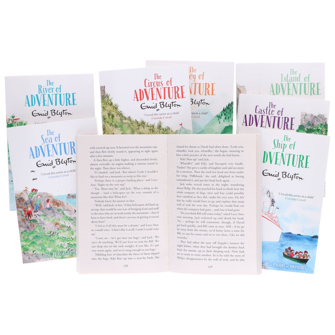 Enid Blyton Adventure Series (Mountain, Sea, River, Circus, Valley, Ship, Castle, Island) 8 Books Collection Box set - Ages 9-14 - Paperback