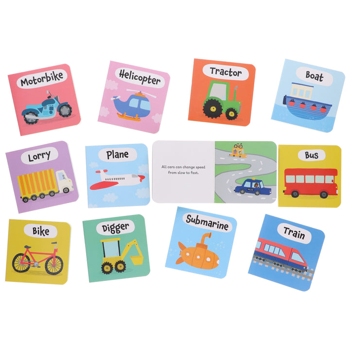A Case of Cool Vehicles: 12 Title Board Book Collection Carry Case - Ages 3+ - Board Book