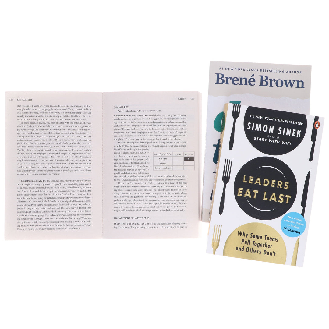 Dare to Lead, Radical Candor & Leaders Eat Last 3 Books Collection Set - Non Fiction - Paperback