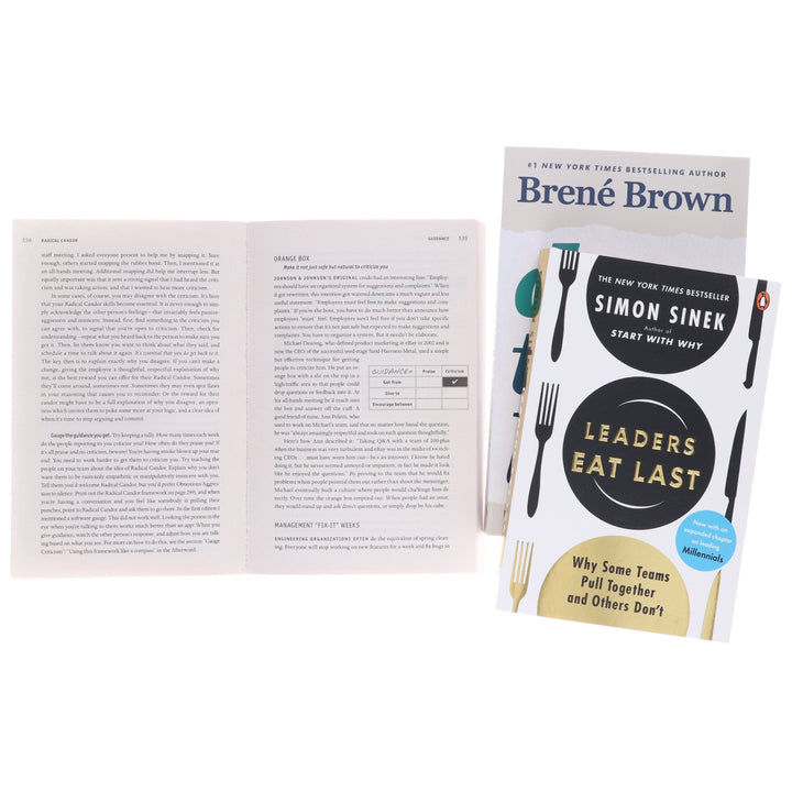 Dare to Lead, Radical Candor & Leaders Eat Last 3 Books Collection Set - Non Fiction - Paperback