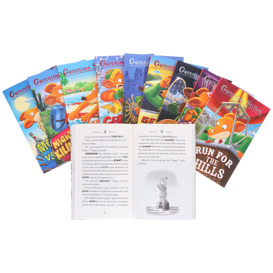 Geronimo Stilton The Illustrated 10 Book Collection (Series 7) Box Set - Ages 5-8 - Paperback
