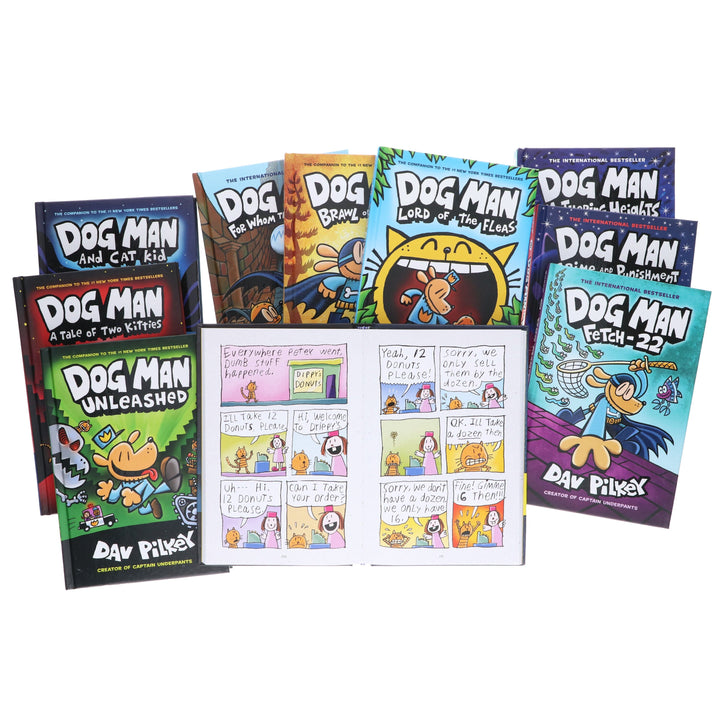 Dog Man 1-10: The Supa Buddies Mega Collection by Dav Pilkey 10 Books Set - Ages 6-12 - Hardback