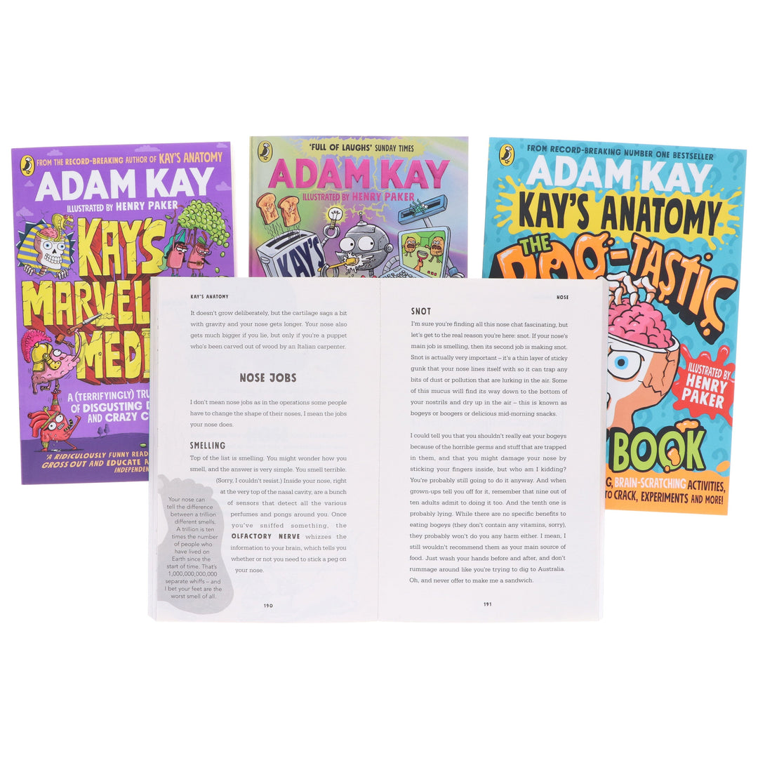 Adam Kay's Incredible Inventions, Marvellous Medicine, Anatomy & The Poo-Tastic Puzzle Book: 4 Books Collection Set - Ages 7+ - Paperback