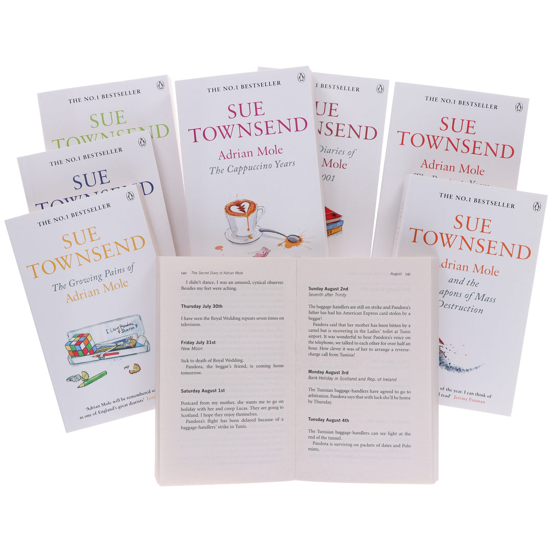 Adrian Mole Series by Sue Townsend 8 Books Collection Set - Young Adult - Paperback