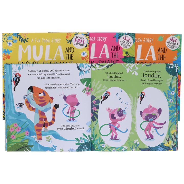 Mula and Friends Animal Fun Yoga Stories Illustrated 4 Picture Books Collection Set - Ages 3-6 - Paperback