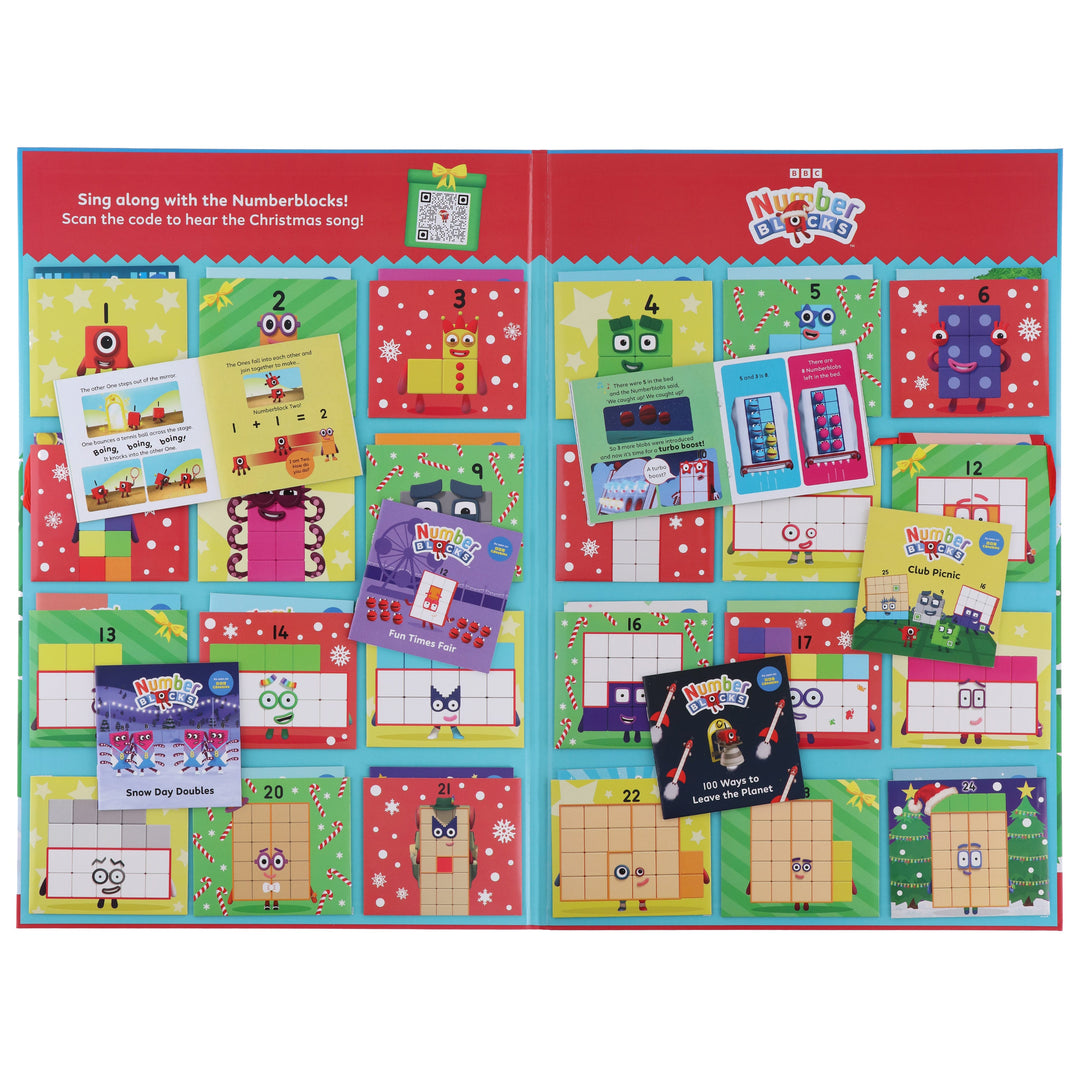 Numberblocks Advent Calendar - Countdown to Christmas 24 Story Books Collection (With sing-along Christmas song!) - Ages 3+ - Hardback