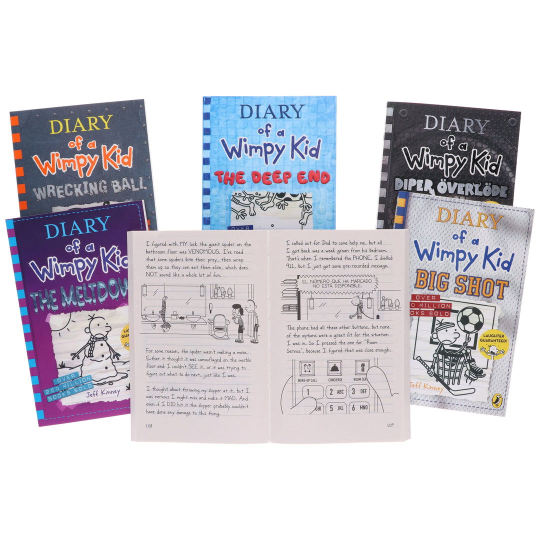 Diary of a Wimpy Kid (Book 12-17) by Jeff Kinney: 6 Books Collection Set - Ages 7+ - Paperback