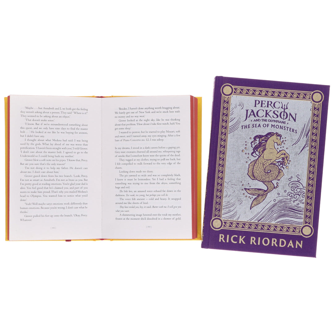 Percy Jackson and the Olympians (Puffin 85th Anniversary Clothbound Collection) by Rick Riordan 2 Books Collector's Edition Set - Ages 9+ - Hardback