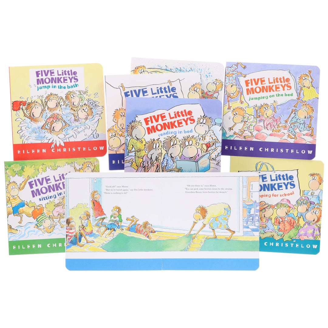 Five Little Monkeys: A Box Adventures By Eileen Christelow 8 Books Collection Box Set - Ages 4-7 - Board Books
