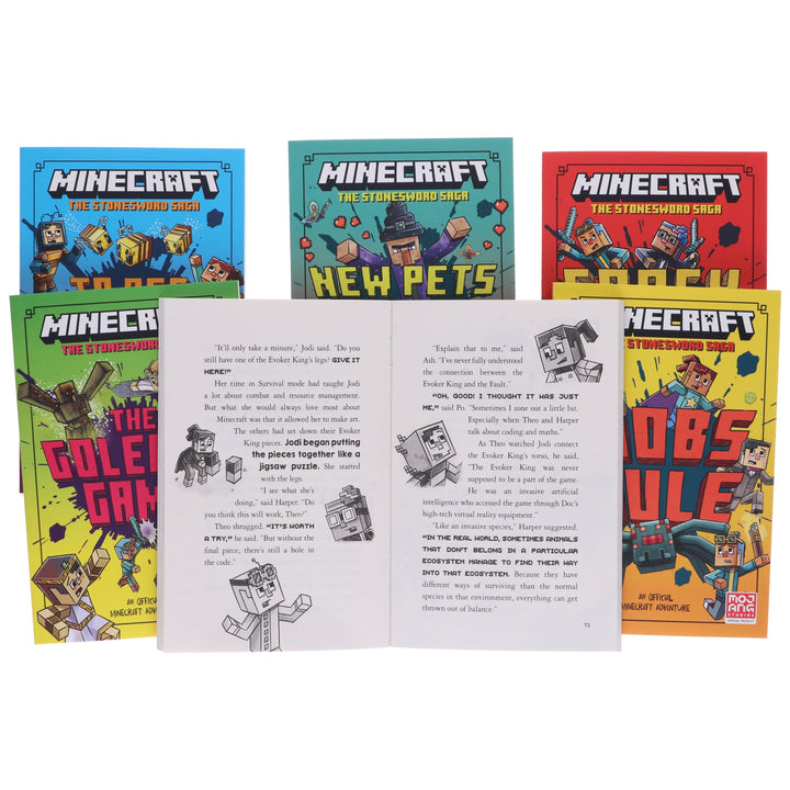 Minecraft The Stonesword Saga Collection by Mojang AB: The Complete 6-Novel Set - Ages 5-10 - Paperback