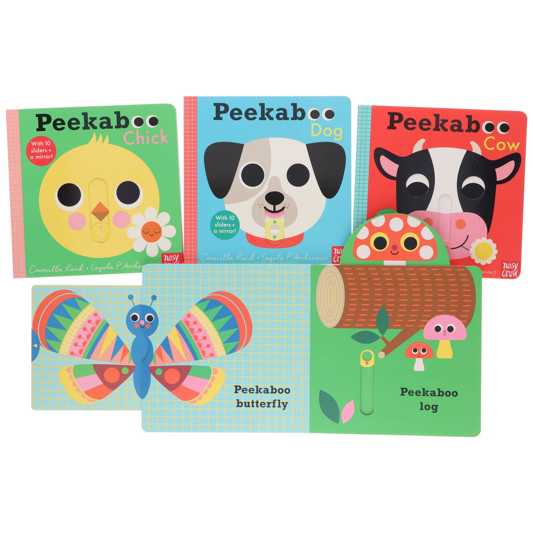 Peekaboo: Apple, Chick, Dog & Cow by Camilla Reid Illustrated 4 Books Collection Set - Ages 0-5 - Board Book