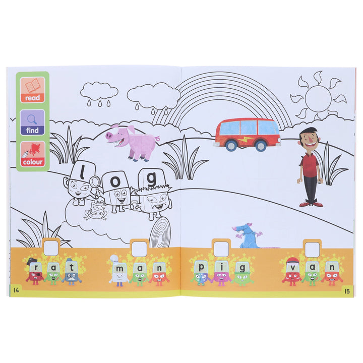 Alphablocks Colouring Fun: Learn, Colour and Create! A Colouring Activity Book - Ages 3-6 - Paperback