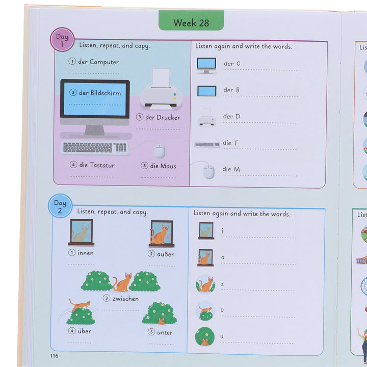 German for Everyone Junior 5 Words a Day: Learn and Practise 1,000 German Words - Ages 6-9 - Flexibound