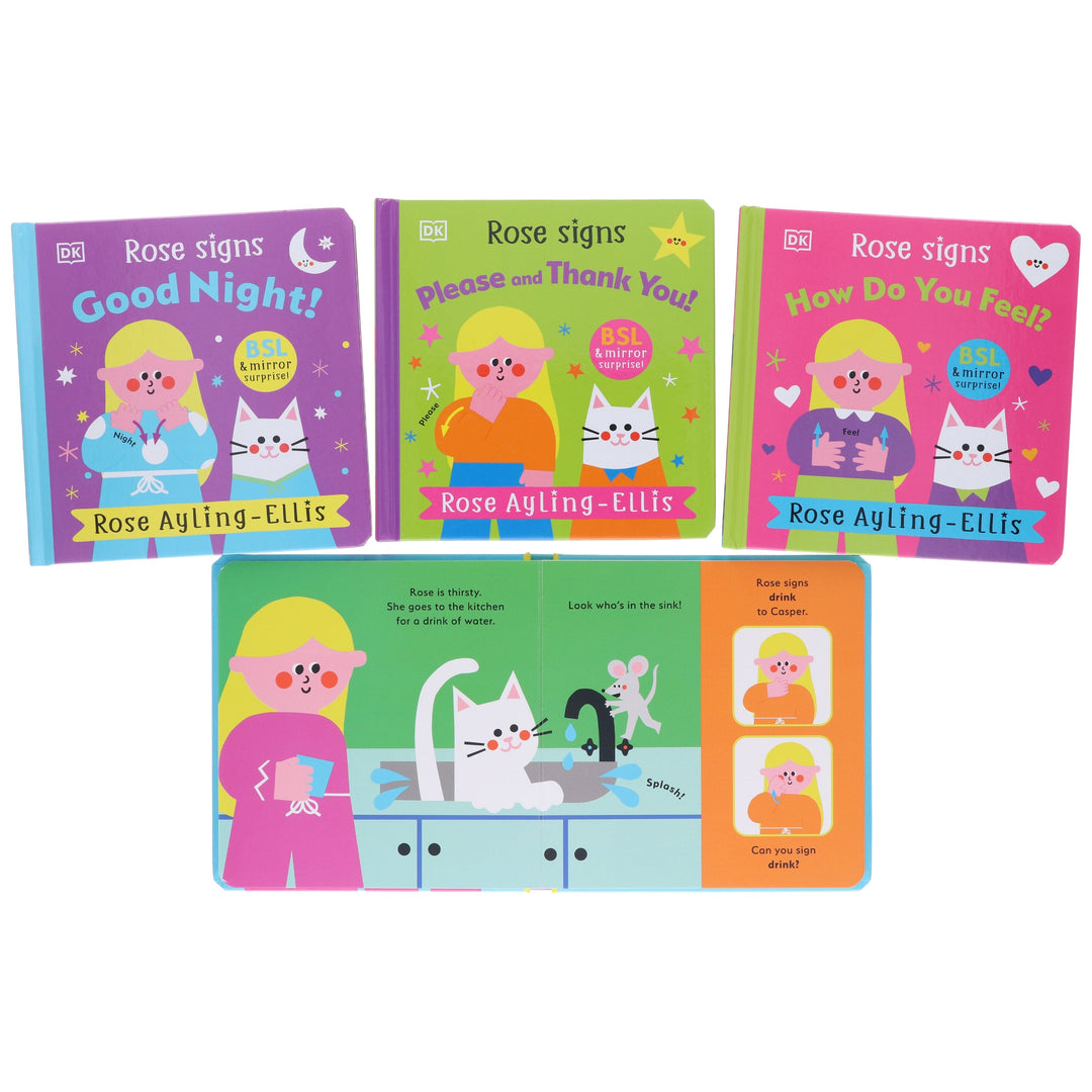 DK Rose Signs Series by Rose Ayling-Ellis Illustrated 4 Picture Books Collection Set - Ages 2-5 - Board Book