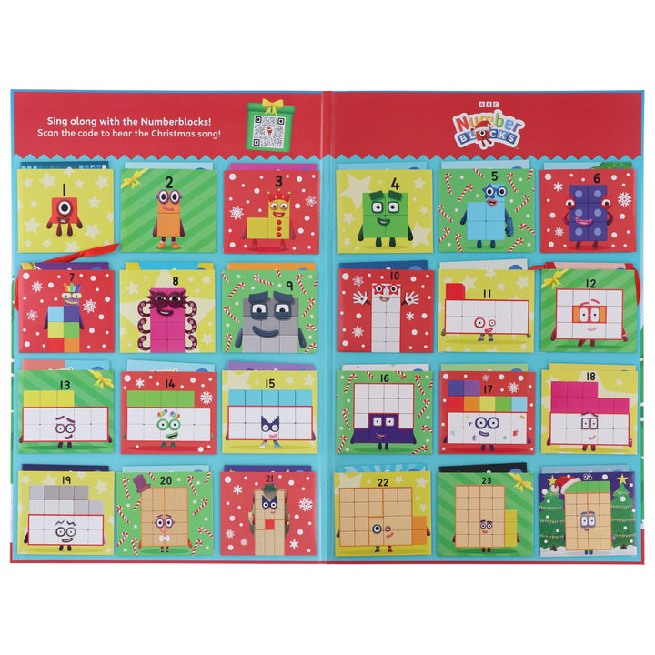 Numberblocks Advent Calendar - Countdown to Christmas 24 Story Books Collection (With sing-along Christmas song!) - Ages 3+ - Hardback