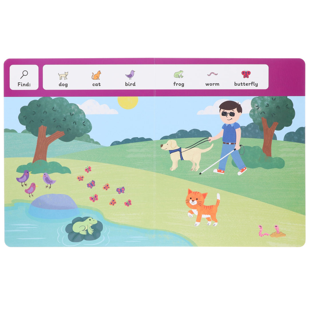 Search with Symbols: Out and About by Every Cherry Publishing (Includes Free Signing Video with Audio)- Ages 3+ - Board Book