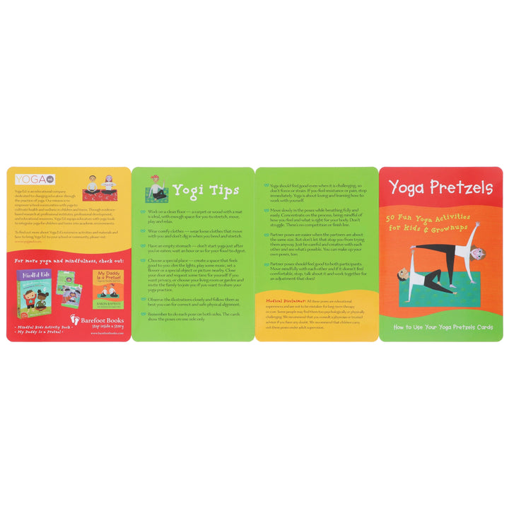 Yoga Pretzels: 50 Fun Yoga Activities for Kids and Grownups by Tara Guber & Leah Kalish - Ages 4+ - Yoga Cards