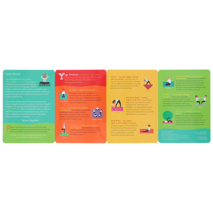 Yoga Pretzels: 50 Fun Yoga Activities for Kids and Grownups by Tara Guber & Leah Kalish - Ages 4+ - Yoga Cards