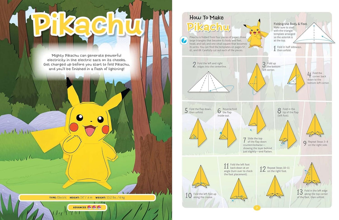 Pokemon Origami: Fold Your Own Pokemon 3 Activity Books Collection Set - Ages 7-9 - Paperback